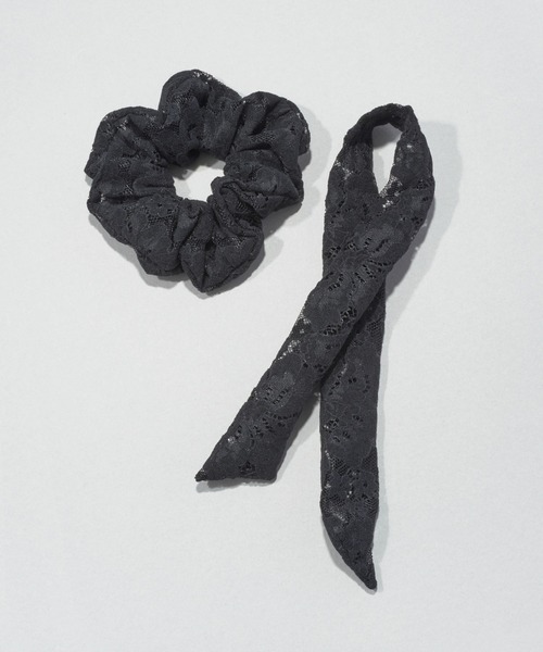 GOLDY(ゴールディ)の「レース ハング シュシュ(シュシュ・レディース・ブラック/アイボリー/ホワイト・FREE)」の9枚目の写真