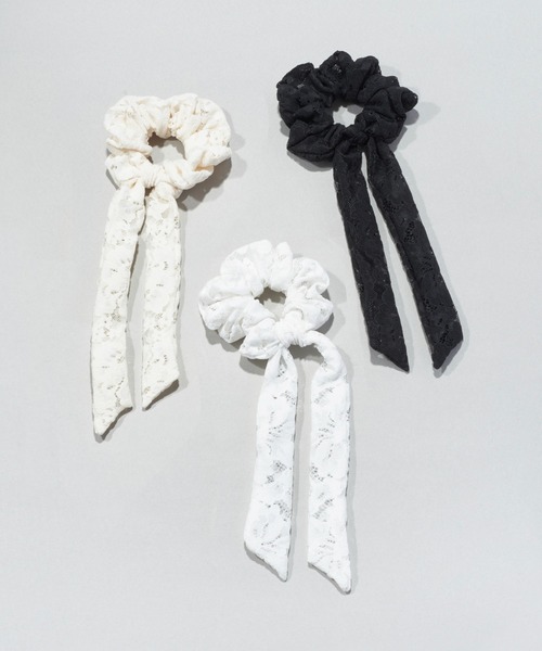 GOLDY(ゴールディ)の「レース ハング シュシュ(シュシュ・レディース・ブラック/アイボリー/ホワイト・FREE)」の11枚目の写真