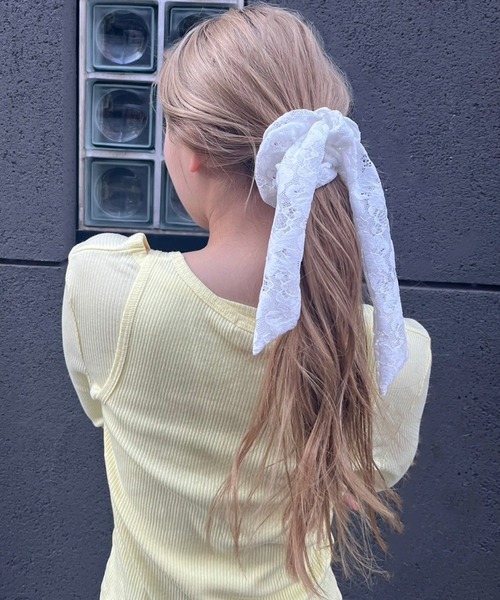 GOLDY(ゴールディ)の「レース ハング シュシュ(シュシュ・レディース・ブラック/アイボリー/ホワイト・FREE)」の13枚目の写真