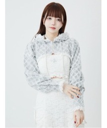 チュールフリルショートパーカー