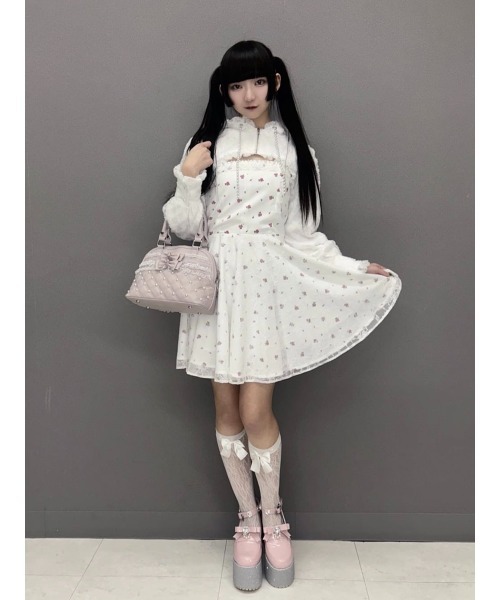 Ank Rouge（アンクルージュ）の「チュールフリルショートパーカー（Tシャツ/カットソー・レディース・ホワイト/グレー・M）」の19枚目の写真