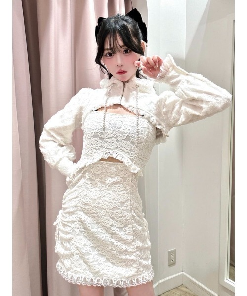 Ank Rouge（アンクルージュ）の「チュールフリルショートパーカー（Tシャツ/カットソー・レディース・ホワイト/グレー・M）」の22枚目の写真