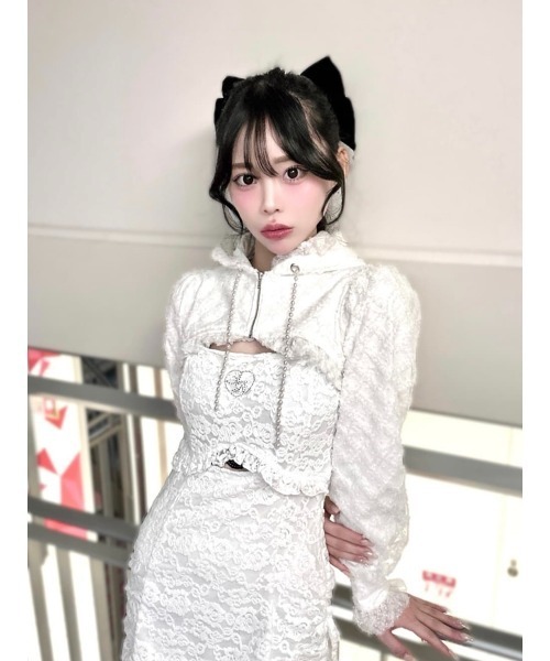 セール】チュールフリルショートパーカー（Tシャツ/カットソー）｜Ank