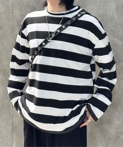 link lot(リンクロット)の「カラーワイドボーダーロンT(Tシャツ/カットソー・メンズ・ブルー/ホワイト/グリーン・F)」の19枚目の写真