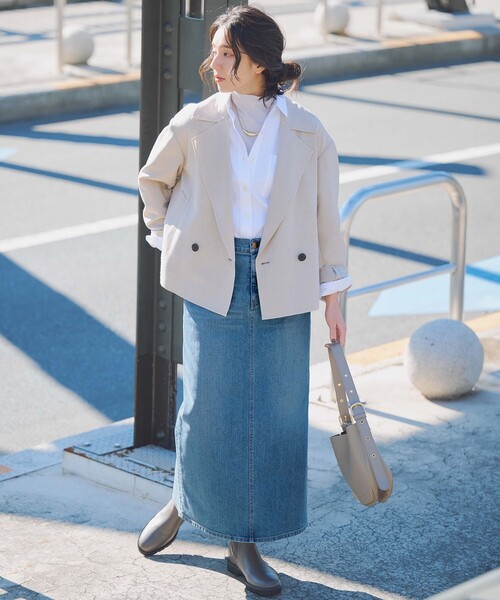 23区 S(ニジュウサンクチイサイサイズ)の「【洗える】CANCLINI クロップド テントライン シャツ(シャツ/ブラウス・レディース・ホワイト系/オレンジ系1/スカイブルー系1/スカイブルー系/ホワイト系1・32)」の9枚目の写真