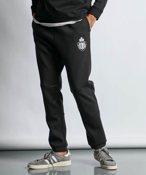 DUFFER ブラックラベル スウェットパンツ S 黒　ダンボールニット セール】〔BLACK LABEL〕'SORONA' ATHLETIC REGULAR PANTS