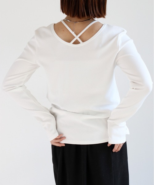 cepo(セポ)の「〈前後2way〉ボートネックプルオーバーカットソー(Tシャツ/カットソー・レディース・ホワイト×ブラック/ブラック/オフホワイト・M)」の1枚目の写真