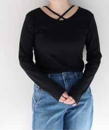cepo | 〈前後2way〉ボートネックプルオーバーカットソー(Tシャツ/カットソー)