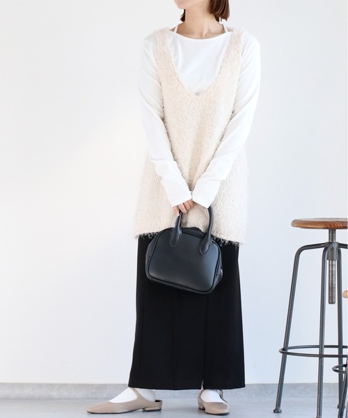cepo(セポ)の「〈前後2way〉ボートネックプルオーバーカットソー(Tシャツ/カットソー・レディース・ホワイト×ブラック/ブラック/オフホワイト・M)」の17枚目の写真