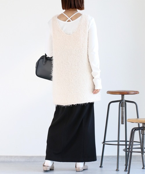 cepo(セポ)の「〈前後2way〉ボートネックプルオーバーカットソー(Tシャツ/カットソー・レディース・ホワイト×ブラック/ブラック/オフホワイト・M)」の18枚目の写真