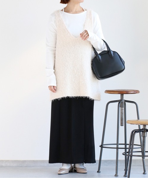 cepo(セポ)の「〈前後2way〉ボートネックプルオーバーカットソー(Tシャツ/カットソー・レディース・ホワイト×ブラック/ブラック/オフホワイト・M)」の20枚目の写真