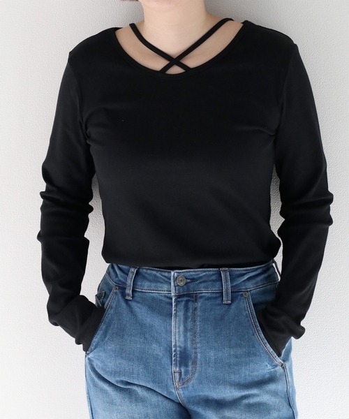 cepo(セポ)の「〈前後2way〉ボートネックプルオーバーカットソー(Tシャツ/カットソー・レディース・ホワイト×ブラック/ブラック/オフホワイト・M)」の4枚目の写真