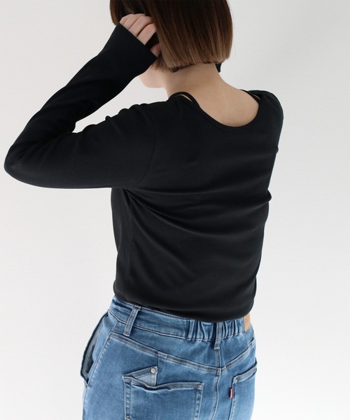 cepo(セポ)の「〈前後2way〉ボートネックプルオーバーカットソー(Tシャツ/カットソー・レディース・ホワイト×ブラック/ブラック/オフホワイト・M)」の6枚目の写真