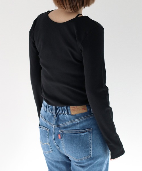 cepo(セポ)の「〈前後2way〉ボートネックプルオーバーカットソー(Tシャツ/カットソー・レディース・ホワイト×ブラック/ブラック/オフホワイト・M)」の7枚目の写真