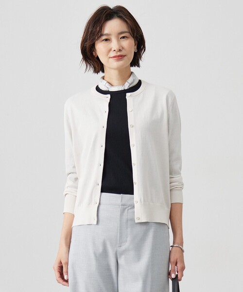 【洗える】BASIC HT COTTON クルーネック カーディガン セール】【洗える】BASIC HT COTTON クルーネック カーディガン