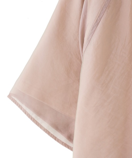 ROSE BUD(ローズバッド)の「SHEER LAYERED TOPS(Tシャツ/カットソー・レディース・ホワイト/ピンク/ブラック・ONE SIZE)」の6枚目の写真