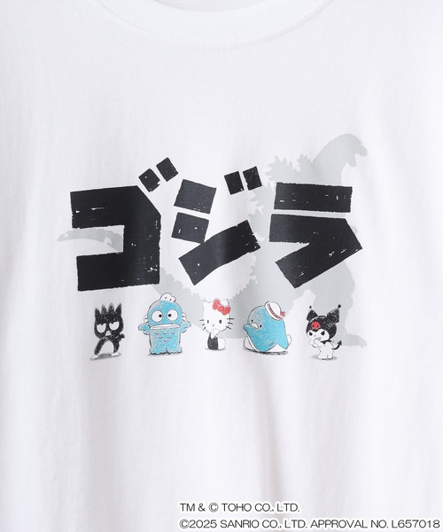 sanrio（サンリオ）の「ゴジラ・サンリオキャラクターズ長袖Tシャツ（Tシャツ/カットソー・メンズ・ホワイト/ブラック/カーキ/ブルーグレー/オートミール/チャコール・LL/M/L）」の12枚目の写真