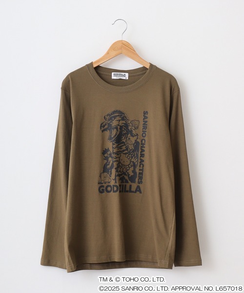 sanrio（サンリオ）の「ゴジラ・サンリオキャラクターズ長袖Tシャツ（Tシャツ/カットソー・メンズ・ホワイト/ブラック/カーキ/ブルーグレー/オートミール/チャコール・LL/M/L）」の17枚目の写真