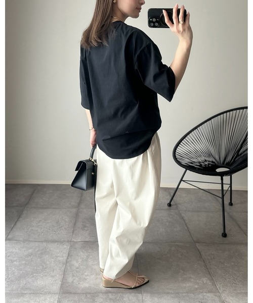 Eclat one（エクラワン）の「【Eclat one】フォトプリント ロゴ ビッグサイズTシャツ（Tシャツ/カットソー・レディース・ホワイト/ブラック/チャコール・M/S）」の18枚目の写真