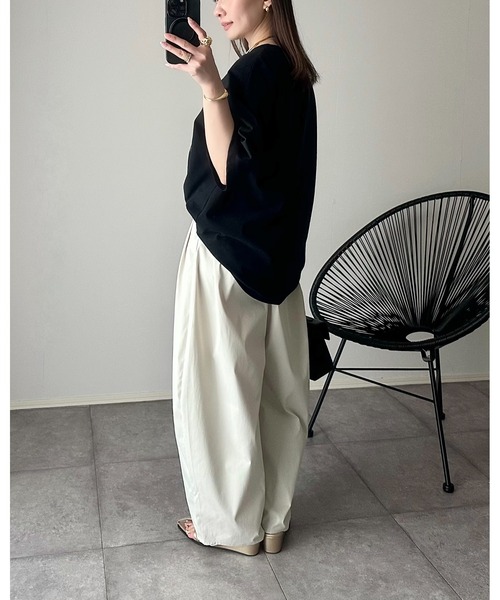Eclat one（エクラワン）の「【Eclat one】フォトプリント ロゴ ビッグサイズTシャツ（Tシャツ/カットソー・レディース・ホワイト/ブラック/チャコール・M/S）」の19枚目の写真