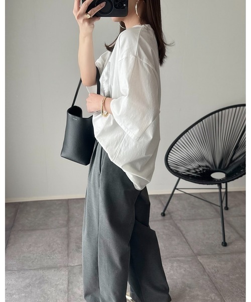 Eclat one（エクラワン）の「【Eclat one】フォトプリント ロゴ ビッグサイズTシャツ（Tシャツ/カットソー・レディース・ホワイト/ブラック/チャコール・M/S）」の11枚目の写真