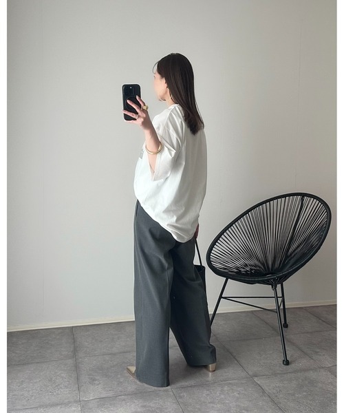 Eclat one（エクラワン）の「【Eclat one】フォトプリント ロゴ ビッグサイズTシャツ（Tシャツ/カットソー・レディース・ホワイト/ブラック/チャコール・M/S）」の16枚目の写真