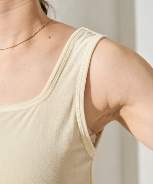 FREAK'S STORE(フリークスストア)の「限定展開 シアー ベロア タンクトップ (セット対応・前後2WAY)(タンクトップ・レディース・ブラック/ブラウン/ブルー/ナチュラル・フリ-)」の13枚目の写真