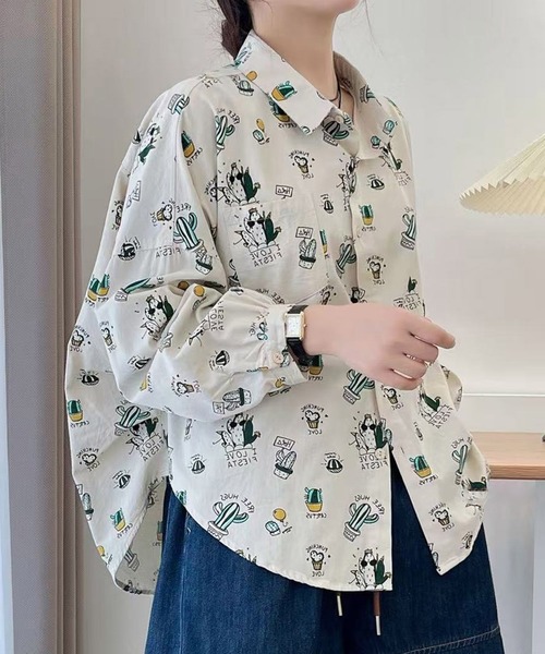 aimoha(アイモハ)の「プリント柄オーバーシャツ(シャツ/ブラウス・レディース・ベージュ系その他6/ベージュ/ベージュ系その他5/ベージュ系その他3/その他6/ライトベージュ/ベージュ系その他4/ベージュ系その他2/ベージュ系その他/その他4/その他5/その他3/その他2/その他1・FREE)」の12枚目の写真