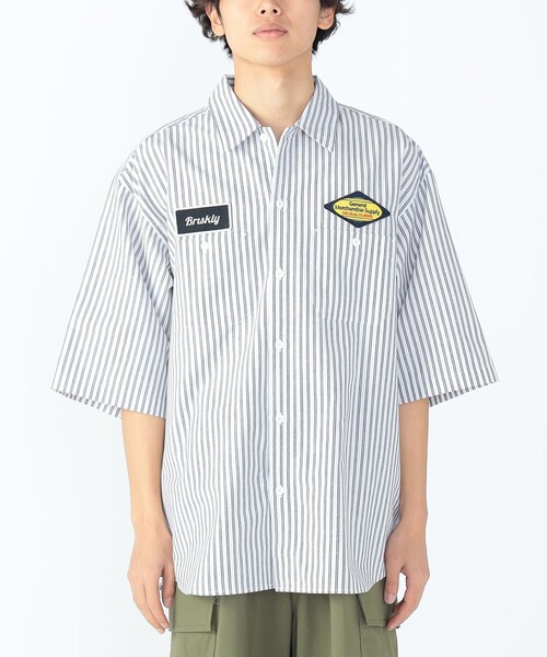 BEAMS HEART(ビームスハート)の「GMS ストライプ オックス ワークシャツ(シャツ/ブラウス・メンズ・ホワイト×ブラック/ブルー系その他・SMALL/MEDIUM/LARGE)」の3枚目の写真