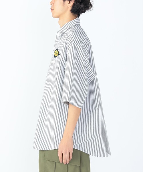 BEAMS HEART(ビームスハート)の「GMS ストライプ オックス ワークシャツ(シャツ/ブラウス・メンズ・ホワイト×ブラック/ブルー系その他・SMALL/MEDIUM/LARGE)」の4枚目の写真