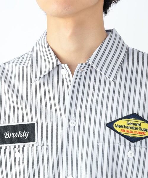 BEAMS HEART(ビームスハート)の「GMS ストライプ オックス ワークシャツ(シャツ/ブラウス・メンズ・ホワイト×ブラック/ブルー系その他・SMALL/MEDIUM/LARGE)」の6枚目の写真