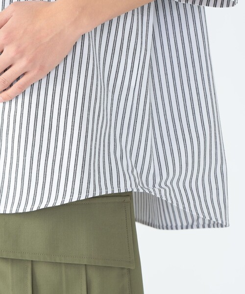 BEAMS HEART(ビームスハート)の「GMS ストライプ オックス ワークシャツ(シャツ/ブラウス・メンズ・ホワイト×ブラック/ブルー系その他・SMALL/MEDIUM/LARGE)」の8枚目の写真