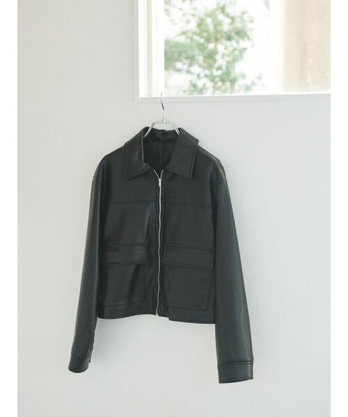 Te chichi（テチチ）の「【宮本茉由着用】ダブルポケットジップジャケット《2025spring catalog item》（ノーカラージャケット・レディース・ベージュ/ブラック/クリーム・F）」の5枚目の写真