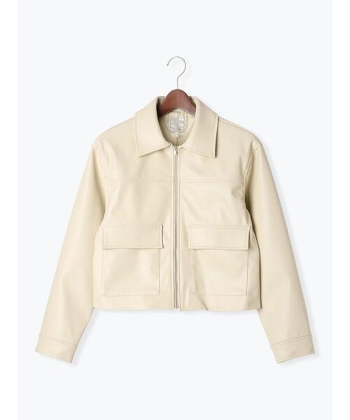 Te chichi（テチチ）の「【宮本茉由着用】ダブルポケットジップジャケット《2025spring catalog item》（ノーカラージャケット・レディース・ベージュ/ブラック/クリーム・F）」の22枚目の写真