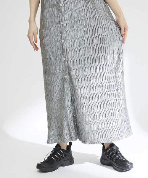 Firsthand（ファーストハンド）の「Firsthand/ファーストハンド クリンクル プリーツ ショートスリーブ シャツワンピース（ワンピース・レディース・オフホワイト/ブルー・FREE）」の16枚目の写真