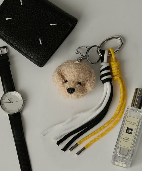 BONLECILL Marche（ボンルシールマルシェ）の「【BONLECILL Marche】テディドッグチャーム／ぬいぐるみキーホルダー（キーホルダー・レディース・ホワイト/ブラウン/ベージュ・FREE）」の2枚目の写真