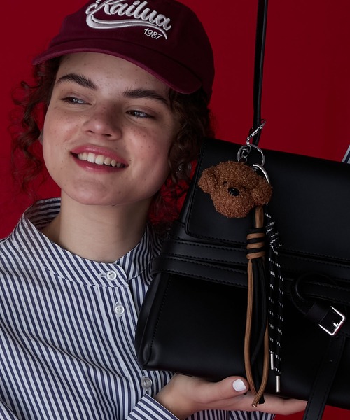 BONLECILL Marche（ボンルシールマルシェ）の「【BONLECILL Marche】テディドッグチャーム／ぬいぐるみキーホルダー（キーホルダー・レディース・ホワイト/ブラウン/ベージュ・FREE）」の4枚目の写真