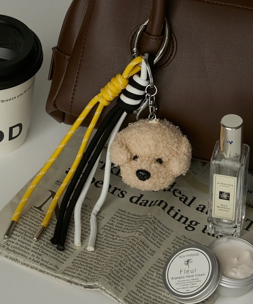 BONLECILL Marche（ボンルシールマルシェ）の「【BONLECILL Marche】テディドッグチャーム／ぬいぐるみキーホルダー（キーホルダー・レディース・ホワイト/ブラウン/ベージュ・FREE）」の12枚目の写真