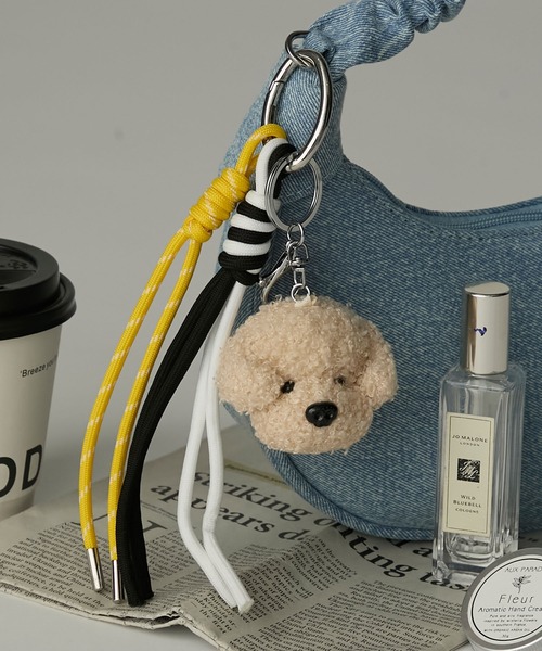 BONLECILL Marche（ボンルシールマルシェ）の「【BONLECILL Marche】テディドッグチャーム／ぬいぐるみキーホルダー（キーホルダー・レディース・ホワイト/ブラウン/ベージュ・FREE）」の13枚目の写真