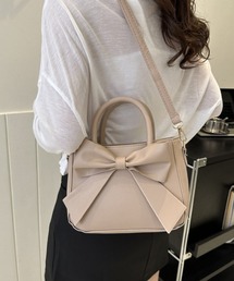 PU リボンショルダー トート バッグ