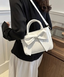 PU リボンショルダー トート バッグ