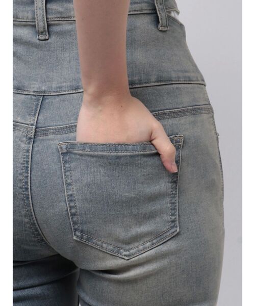セール】カットアウトハイウエストフレアパギンス（デニムパンツ