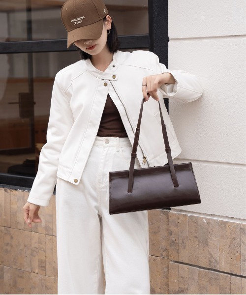 NiiNa(ニーナ)の「【 NiiNa / ニーナ 】高品質牛革 ロングハンドル レクタングル ワックスレザーバッグ(ショルダーバッグ・レディース・ブラウン/レッド/ブラック・FREE)」の13枚目の写真