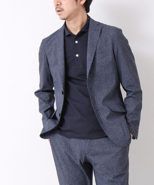 NOLLEY’S（ノーリーズ）の「《ビジカジ/セットアップ対応》接触冷感4WAYストレッチジャケット 25SS（テーラードジャケット・メンズ・ネイビー/グレー・S/M/L/XL）」の3枚目の写真