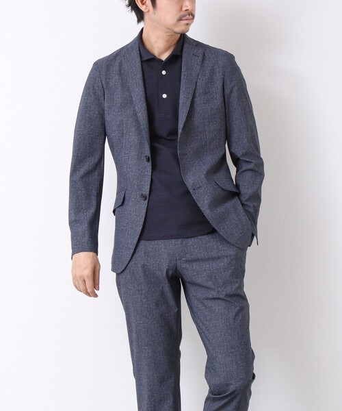 NOLLEY’S（ノーリーズ）の「《ビジカジ/セットアップ対応》接触冷感4WAYストレッチジャケット 25SS（テーラードジャケット・メンズ・ネイビー/グレー・S/M/L/XL）」の4枚目の写真