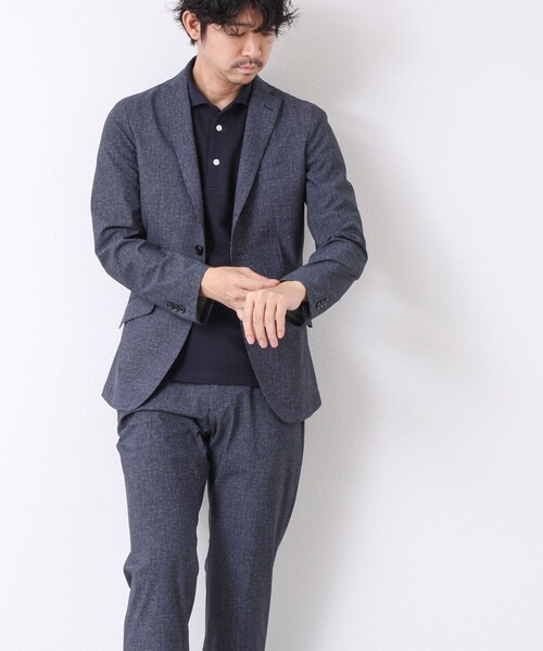 NOLLEY’S（ノーリーズ）の「《ビジカジ/セットアップ対応》接触冷感4WAYストレッチジャケット 25SS（テーラードジャケット・メンズ・ネイビー/グレー・S/M/L/XL）」の5枚目の写真