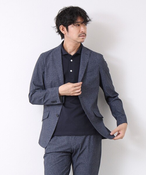 NOLLEY’S（ノーリーズ）の「《ビジカジ/セットアップ対応》接触冷感4WAYストレッチジャケット 25SS（テーラードジャケット・メンズ・ネイビー/グレー・S/M/L/XL）」の6枚目の写真