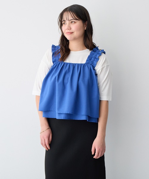 anyfee（エニフィー）の「【anyfee/プラスサイズ】肩ギャザーフレアキャミブラウス（キャミソール・レディース・レッド/ブルー/グレー・3L/LL/5L/4L）」の16枚目の写真