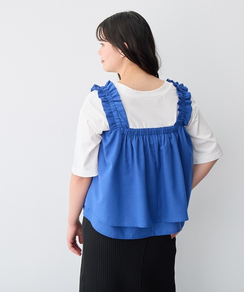 anyfee（エニフィー）の「【anyfee/プラスサイズ】肩ギャザーフレアキャミブラウス（キャミソール・レディース・レッド/ブルー/グレー・3L/LL/5L/4L）」の18枚目の写真