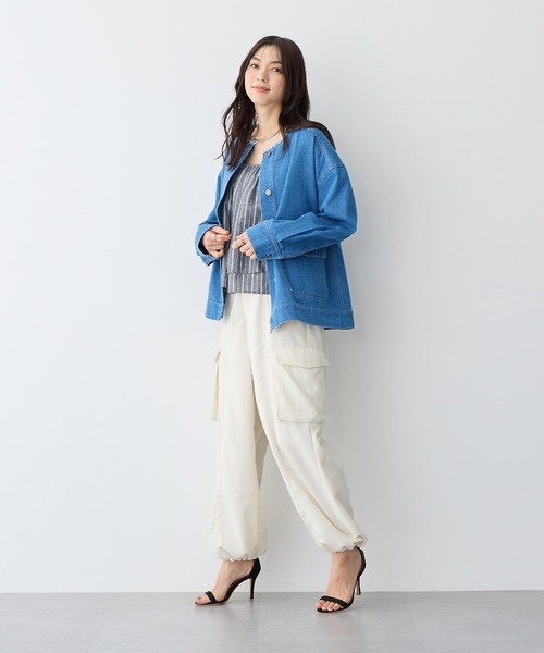 anyfee（エニフィー）の「【anyfee/プラスサイズ】肩ギャザーフレアキャミブラウス（キャミソール・レディース・レッド/ブルー/グレー・3L/LL/5L/4L）」の22枚目の写真